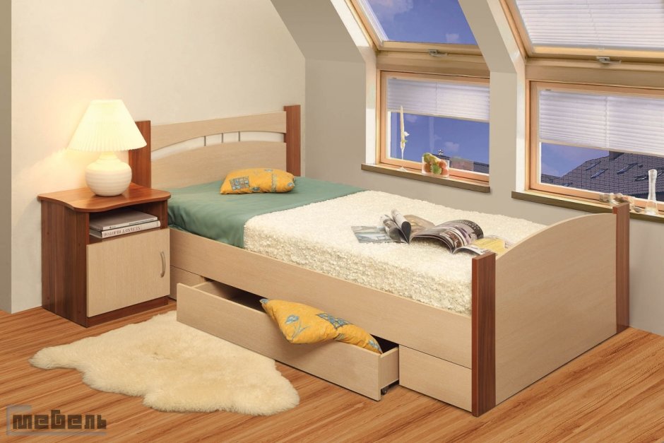 Кровать из массива сосны с матрасом Магда-2