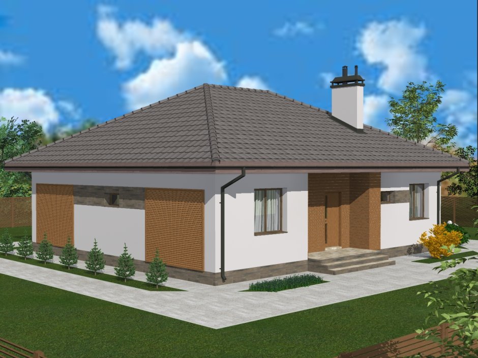 Дом с крышей вальма одноэтажный