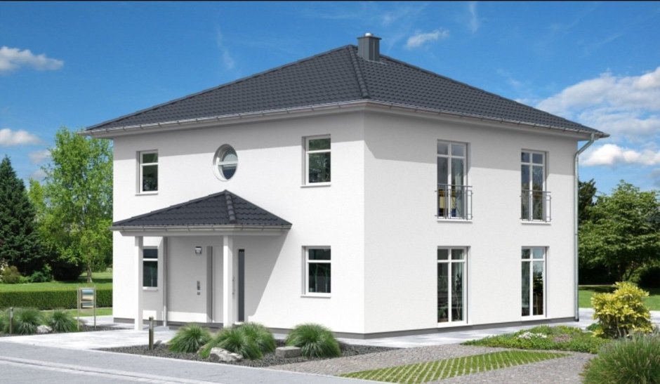 Дом два этажа четырехскатная кровля