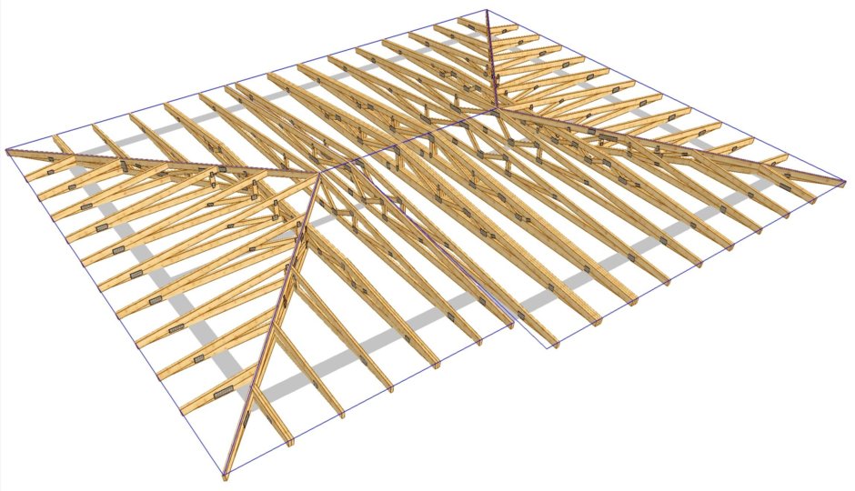 Страпилная система трехскатной крыши