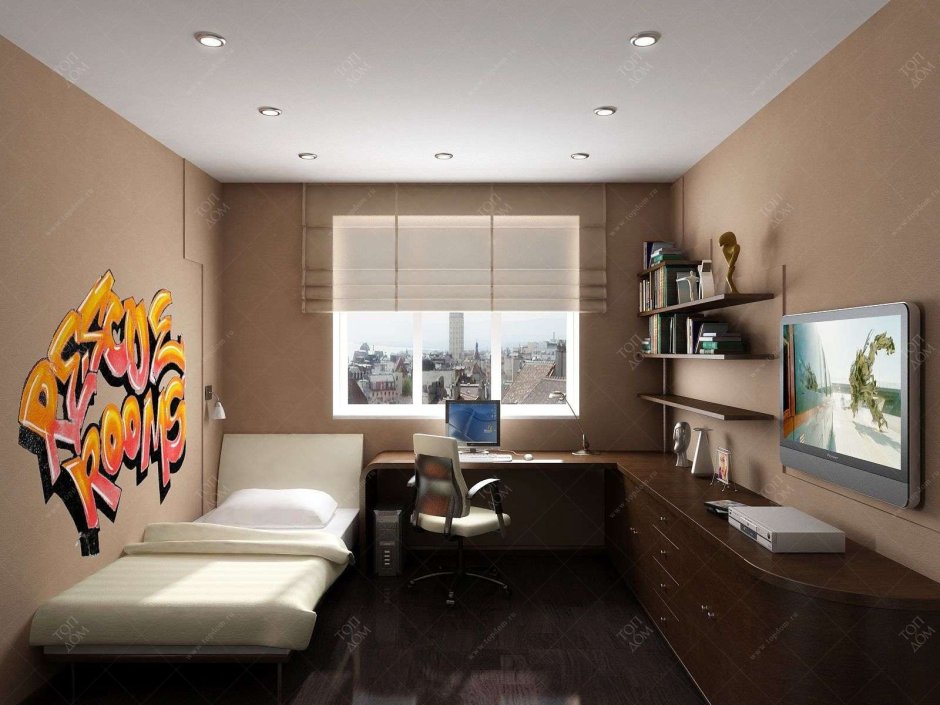 Маленькая комната для подростка мальчика