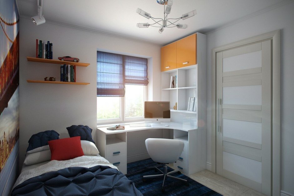 Узкая спальня для подростка