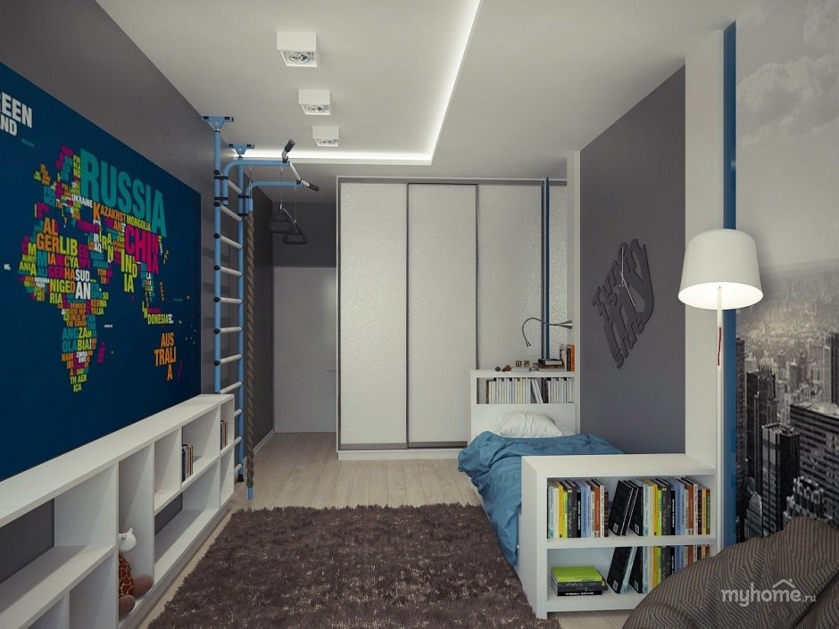 Комната для мальчика школьника