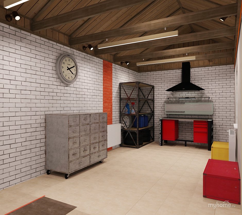 Интерьер мастерской в гараже