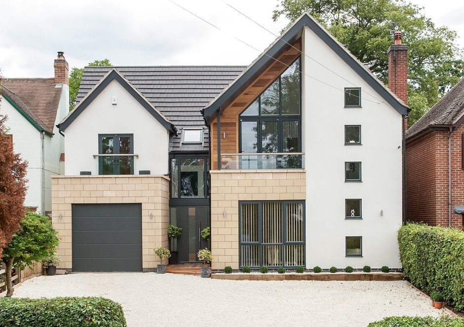 Дом в стиле лофт двухэтажный фасад