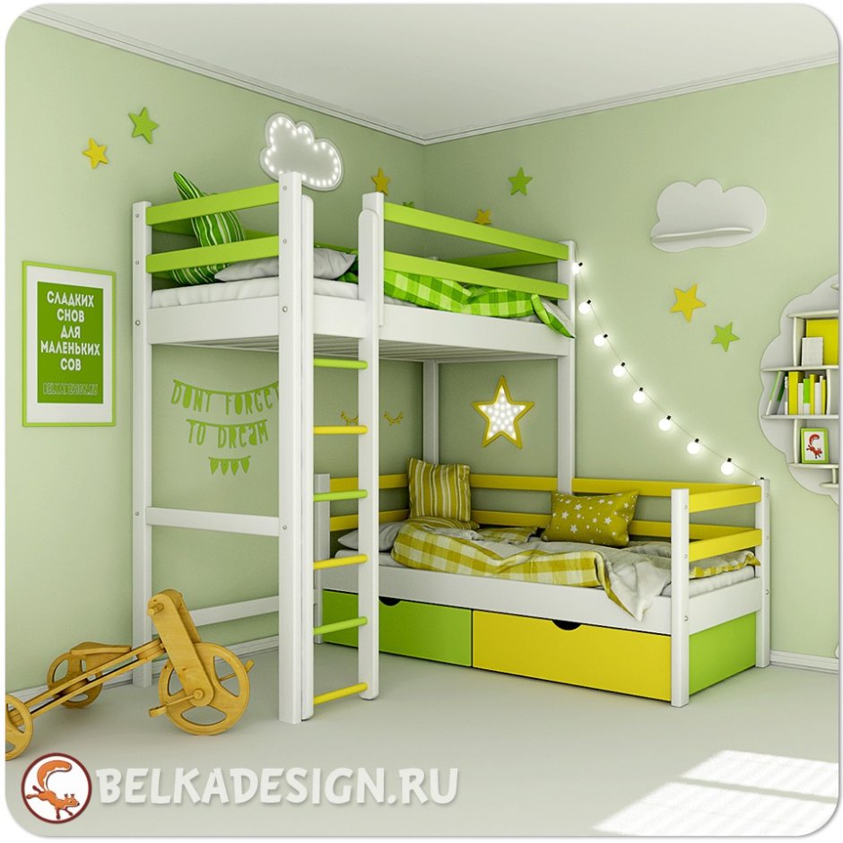 Кровать Лапландия двухъярусная