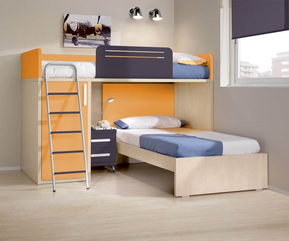 Г образные двухэтажные кровати
