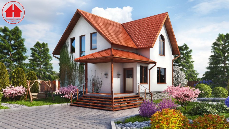 Двухэтажный дачный дом