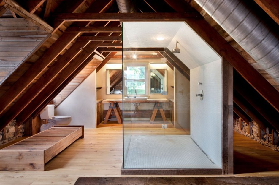 Планировка мансарды с двускатной крышей