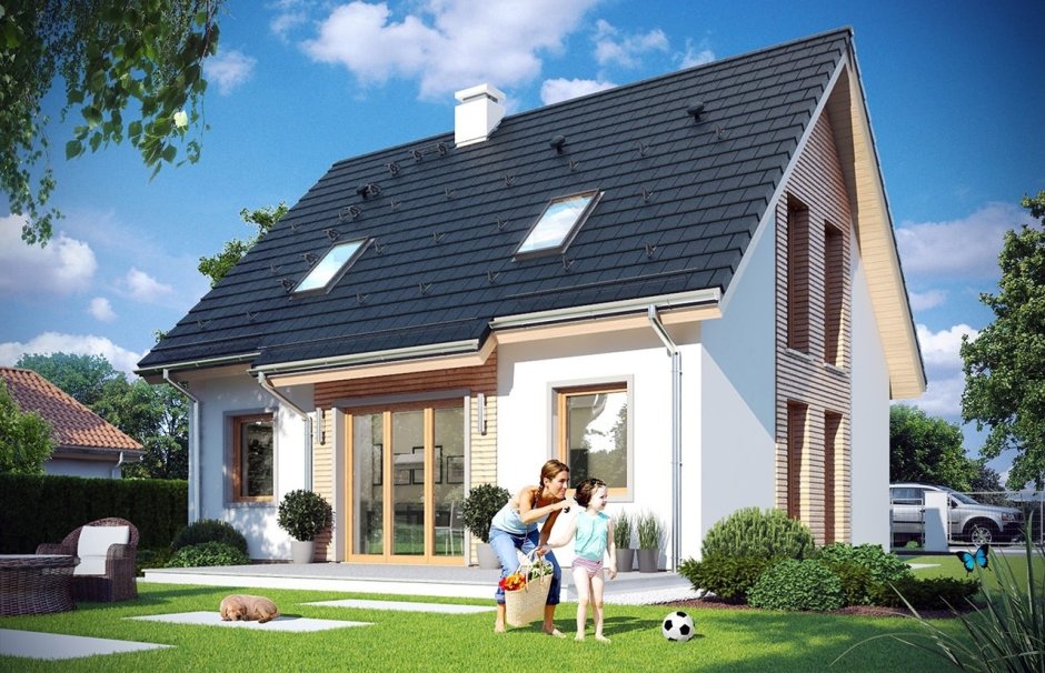 Компактный дом с мансардой