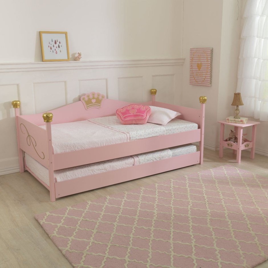 Детская кровать розовая