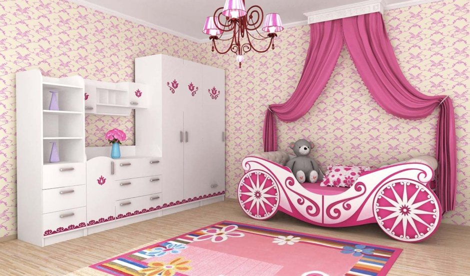 Кроватка карета для девочки