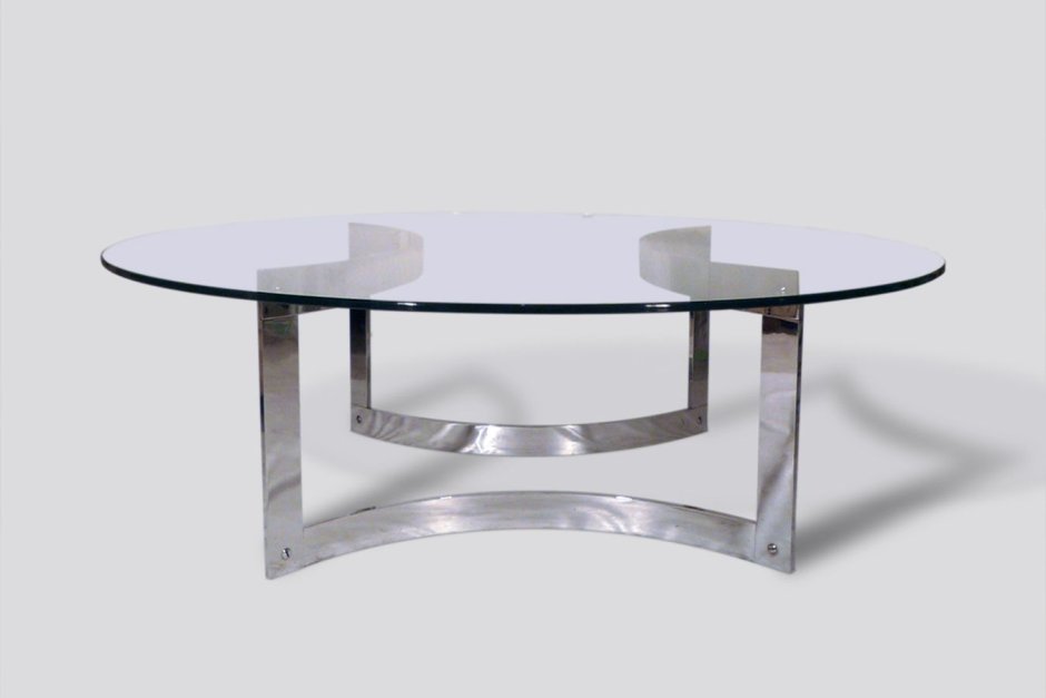 Журнальный стол танго алюминий / прозрачное 600x600x510