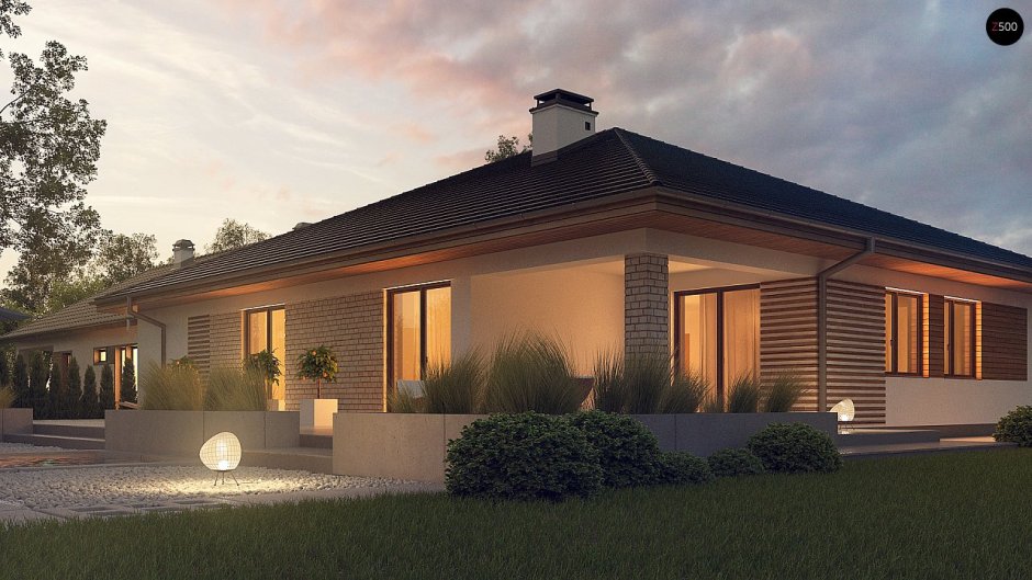 Z500 проекты одноэтажных с террасой