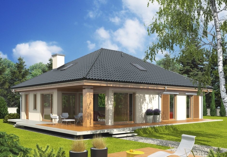 Одноэтажный дом 200кв с террасой