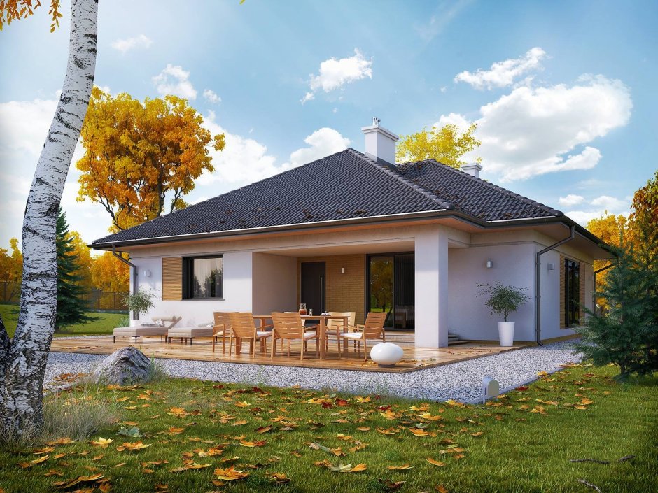 Проект z10 одноэтажный дом с террасой
