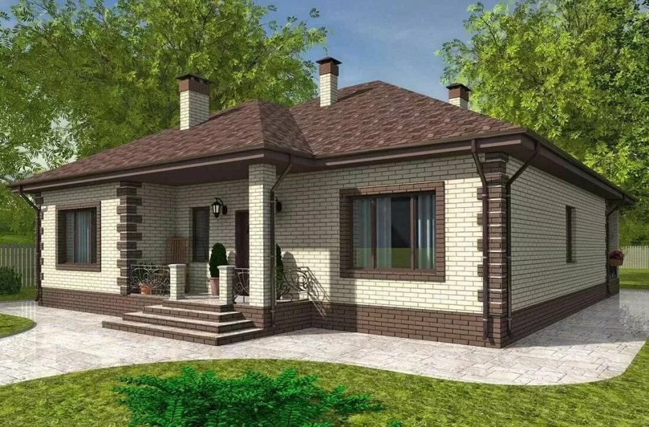 Дом одноэтажный 150 кв террасой