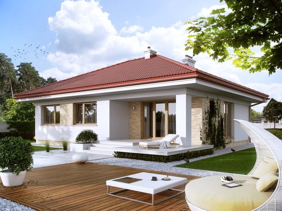 Одноэтажный дом 200кв с террасой