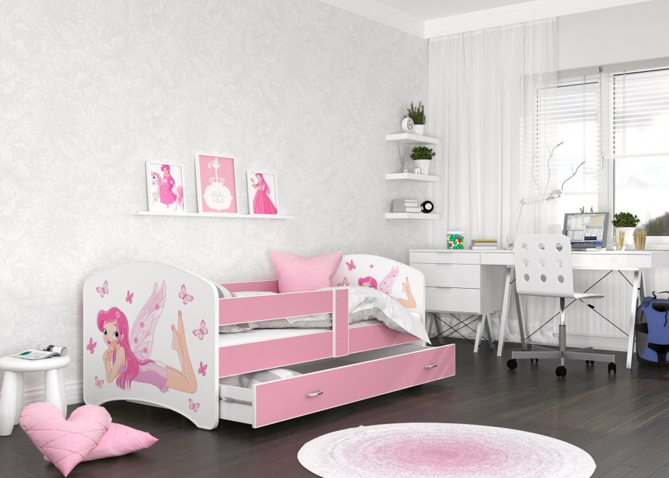 Розовая кровать для девочки