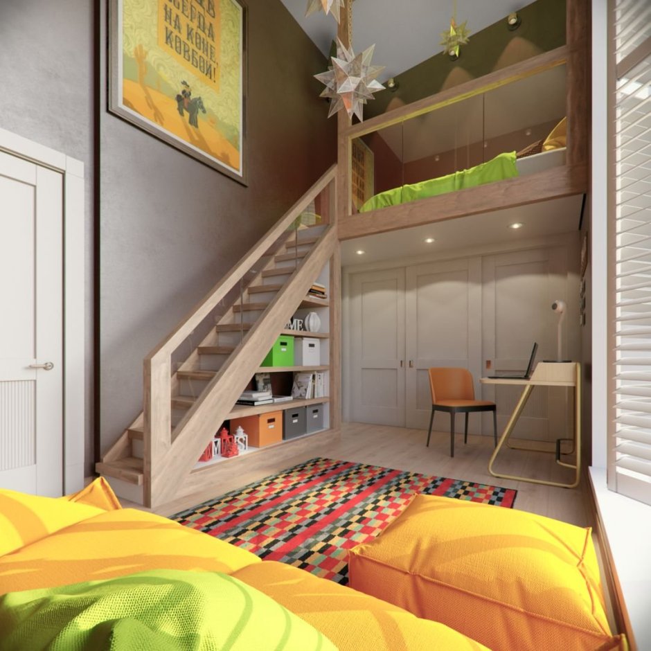Двухэтажная детская комната