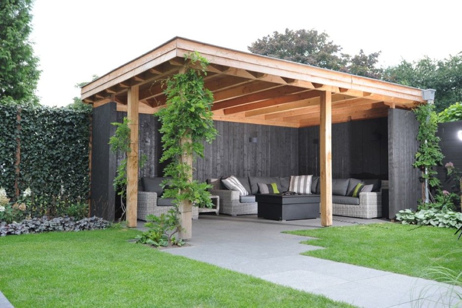 Беседка односкатная лофт