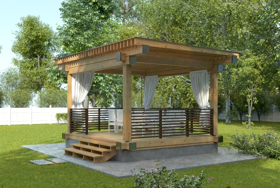 Односкатная беседка 4х5