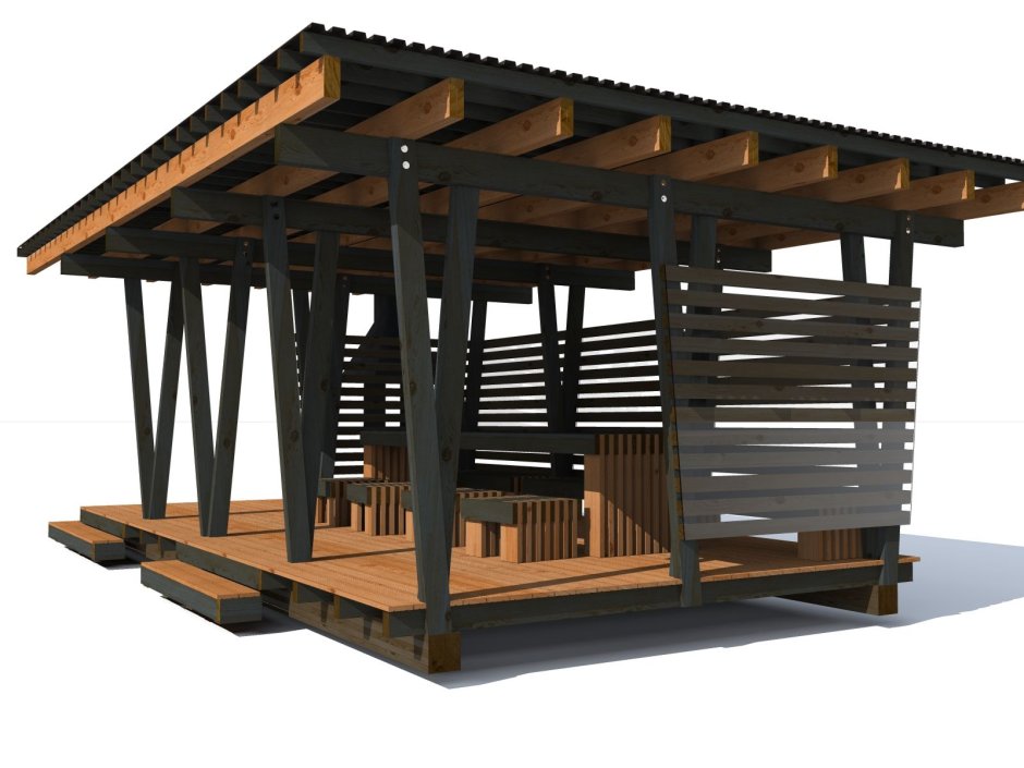 Гринвуд беседка односкатная