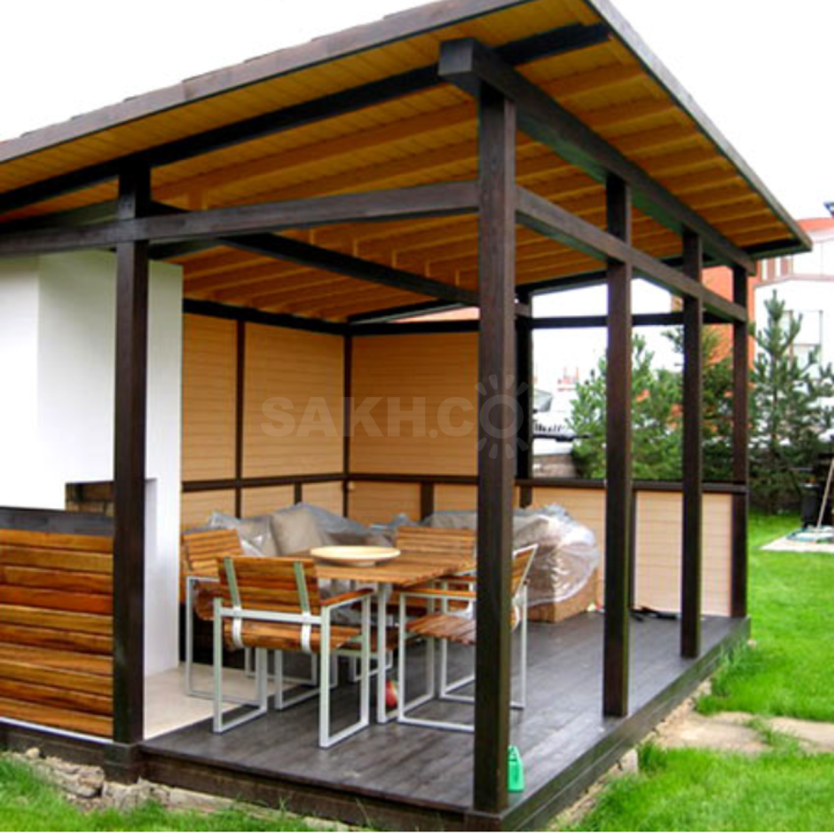 Хозблок с прямоугольной крышей