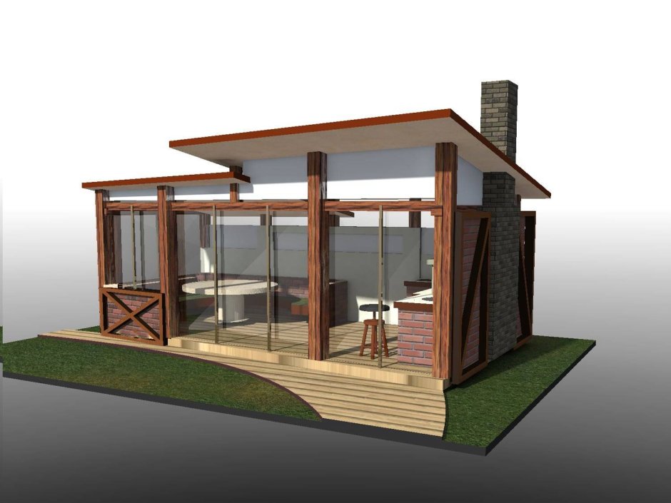 Зона барбекю мангальная зона закрытая