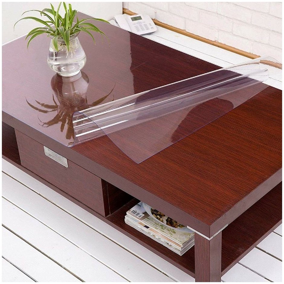 Скатерть прозрачная"жидкое стекло" (80*120см.) 10диз