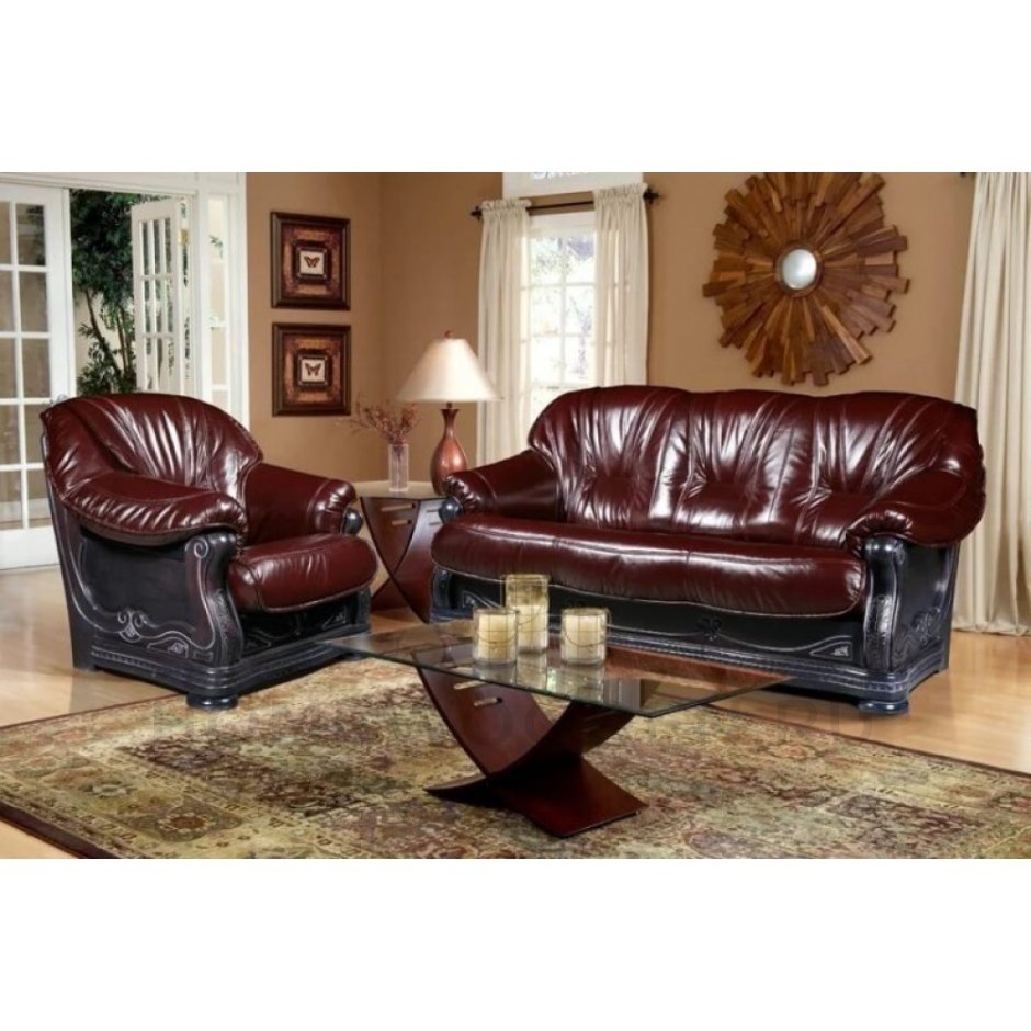 Кожаная мебель в интерьере