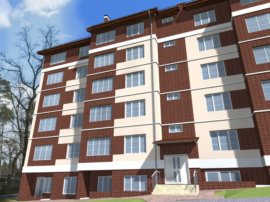 Кирпичный многоквартирный дом