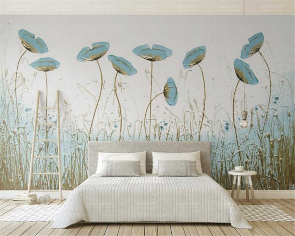 Обои с фиолетовым рисунком для стен