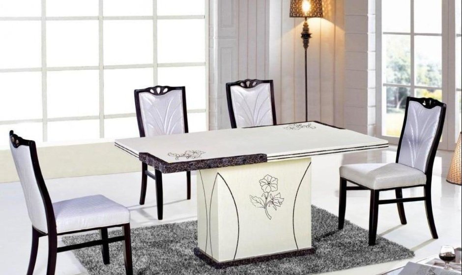 Стол обеденный круглый (искусственный мрамор) 30f-1171-1