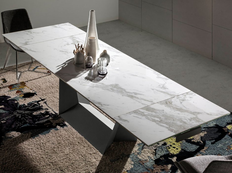 Стол Мистик мрамор белый