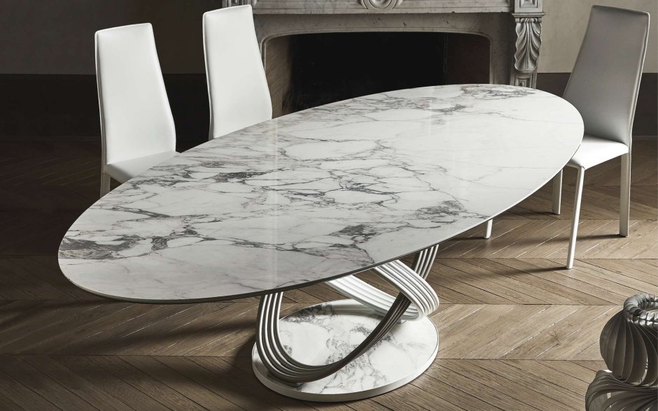 Стол Tulip Table белый мрамор d120 от дизайнера Eero Saarinen