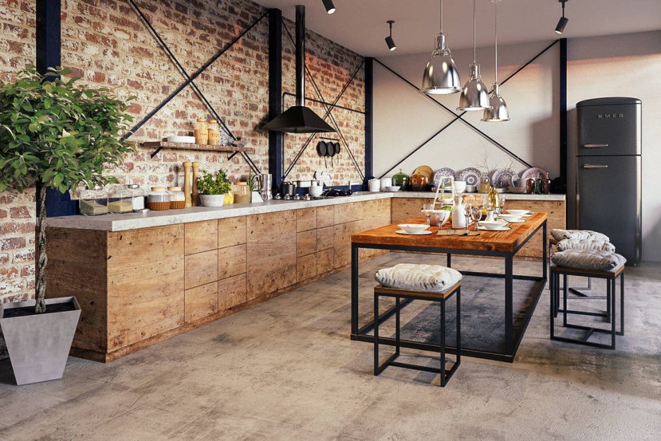 Кухня лофт БТС