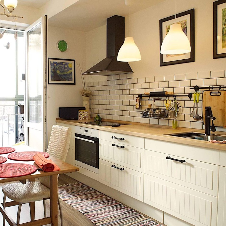 Кухня без навесных шкафов