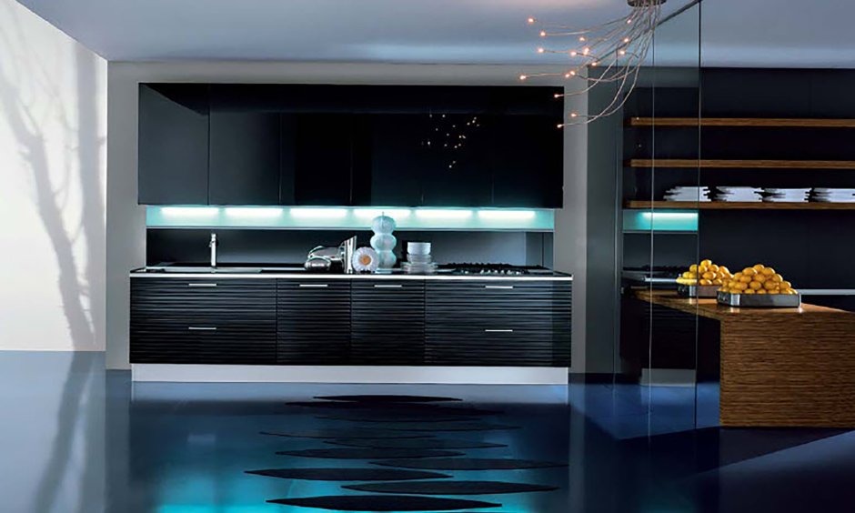 Подсветка в интерьере кухни