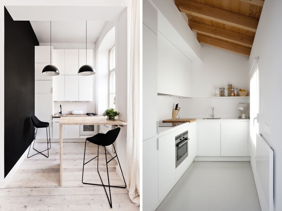 Варианты столешниц для узких кухонь