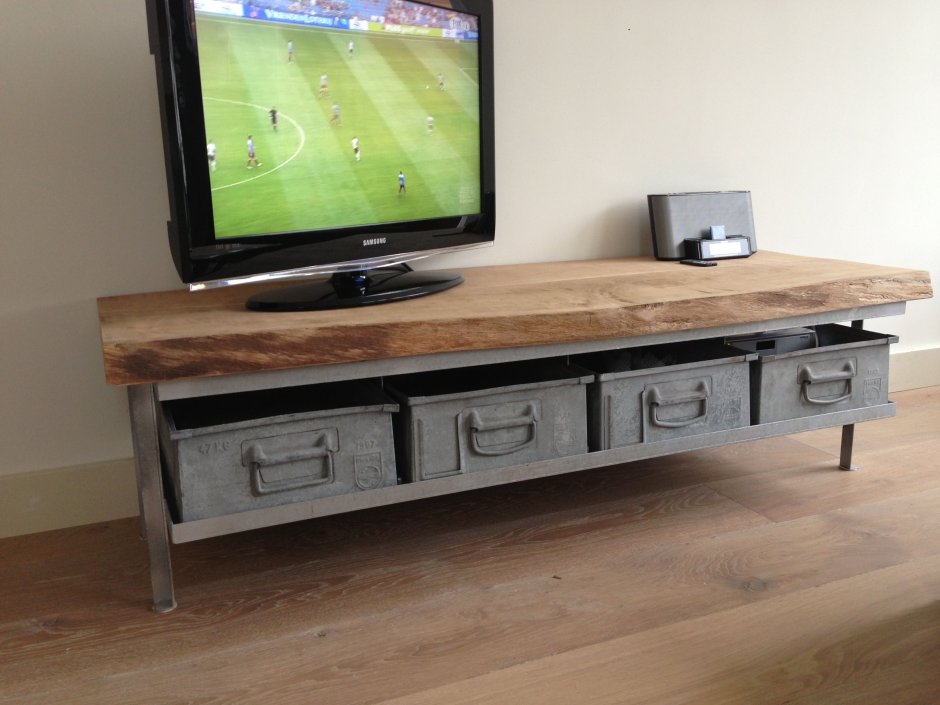 Тумба под телевизор дерево лофт