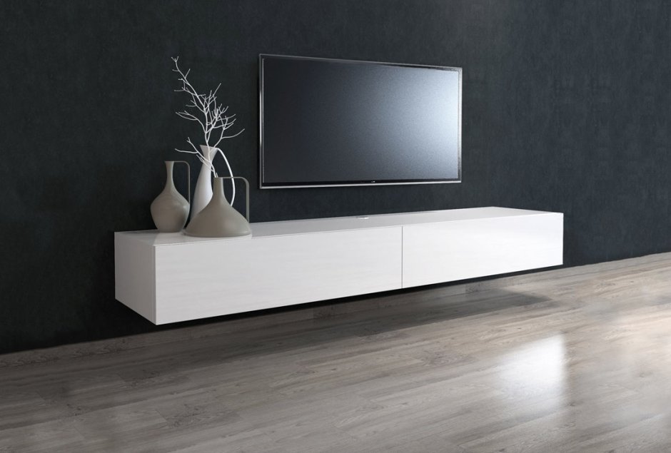 Тумба под телевизор 60*200*45см белая GD-tv004