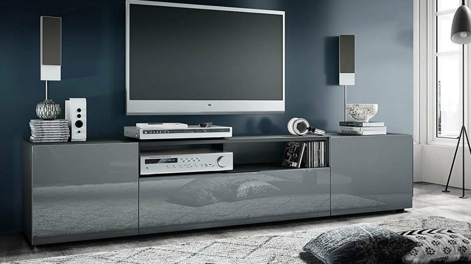 Тумба под ТВ Duna i 180 см белый / белый глянцевый