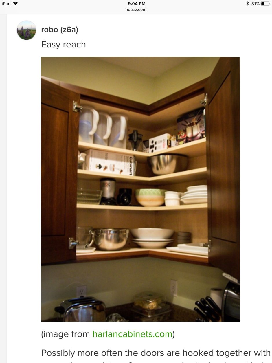 Угловой шкаф кухня верх