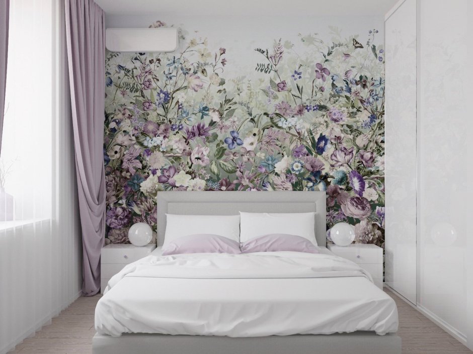 Обои в интерьере спальни
