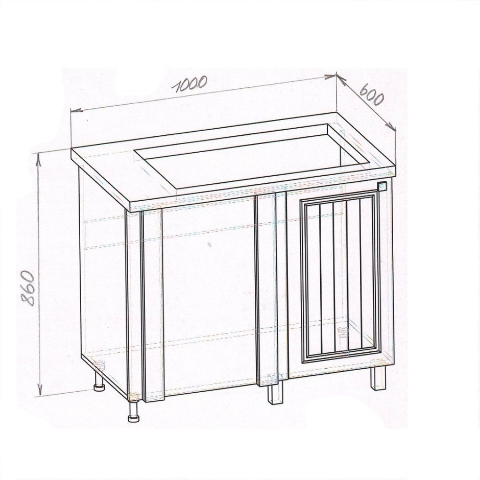 Шкаф Нижний под мойку угловой 800х800
