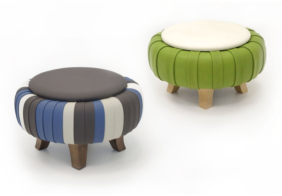 Пуфы из автомобильных покрышек