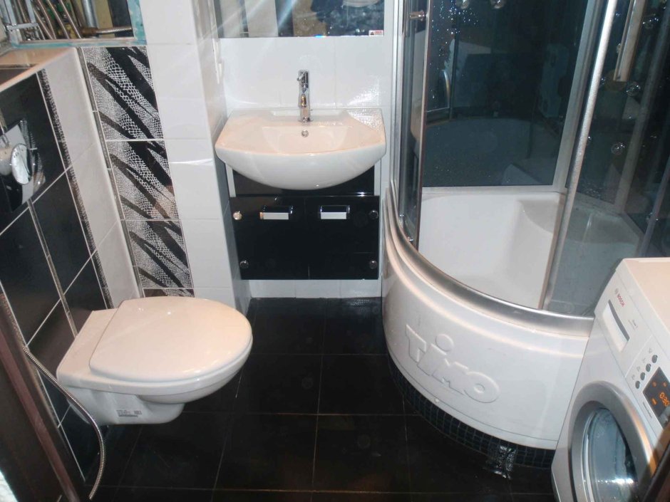 Совмещенный туалет с душевой кабиной хрущевка