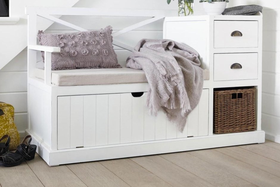 Тумба в прихожую с сиденьем Сканди