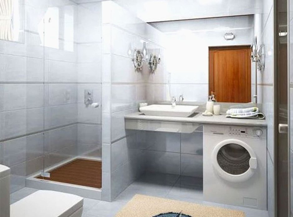 Проект ванной комнаты с туалетом